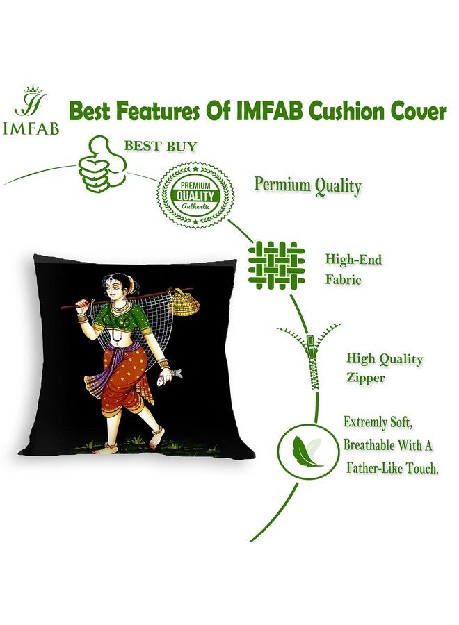IM FAB Cotton 200TC Cushion Cover, 16X16 Inches, Multicolour, Set of 5 - Image 2