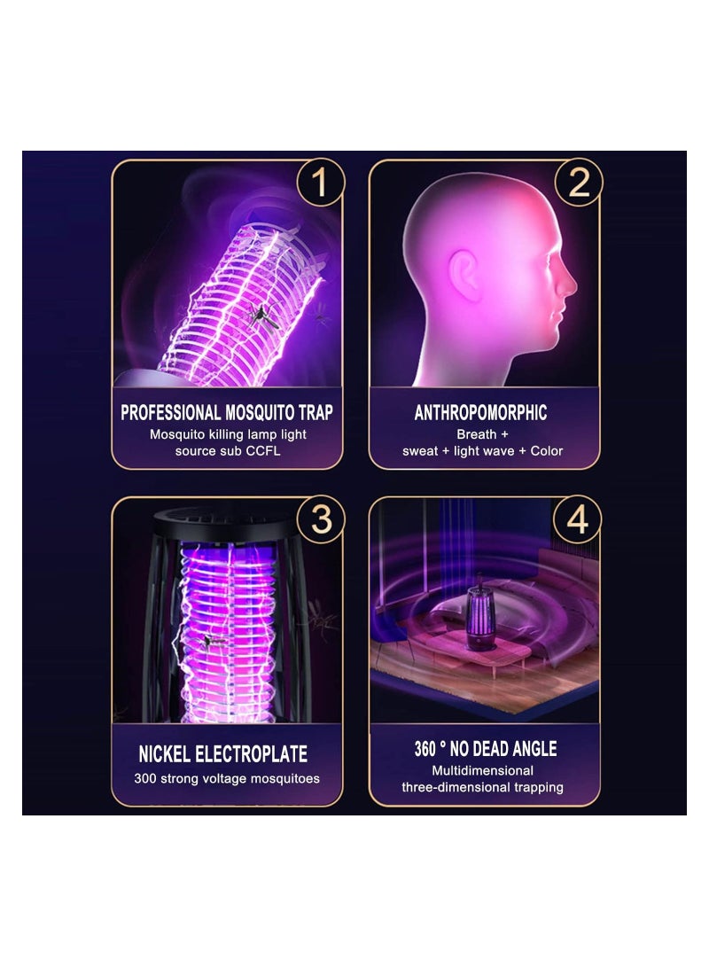 KASTWAVE Electric Bug Zapper - Indoor Outdoor Mosquito Killer, 3000V High Voltage UV Light Insect Zapper, Waterproof Fly Trap with USB Cable, for Home, Patio, Backyard, and Camping (White-Not Waterproof) - Image 4