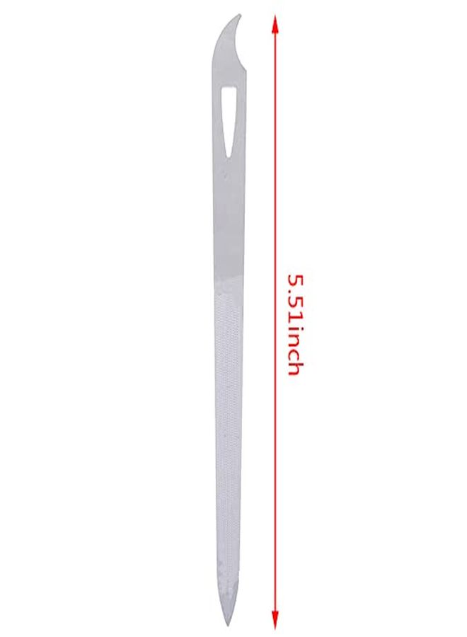 Yeshan Stainless Steel Triplecut Long Nail File With Nail Cleaner Tip,5.5 Inch,Pack Of 2 - Image 5