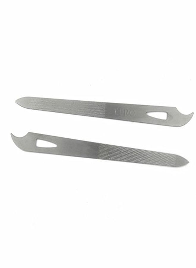 Yeshan Stainless Steel Triplecut Long Nail File With Nail Cleaner Tip,5.5 Inch,Pack Of 2 - Image 1