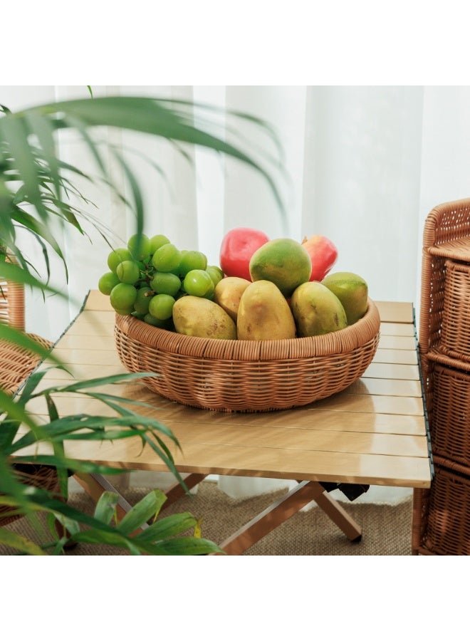 HOMESTAR 30cm Handmade Natural Rattan Bread Basket - Round Wicker Serving Bowl for Fruit, Kitchen Counter Organizer & Decorative Storage - Image 5