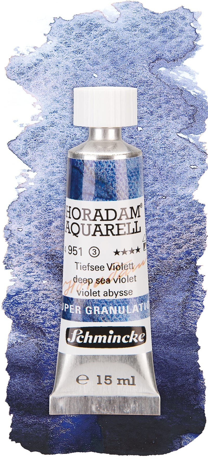 Schmincke - HORADAM® AQUARELL, Super- Granulation Set Deep Sea, 5 x 15 ml tubes, 74 841 097, wooden box, very strong supergranulating watercolor paints - Image 4