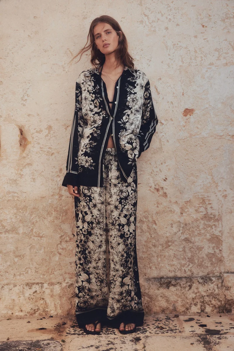 H&M Printed drawstring trousers