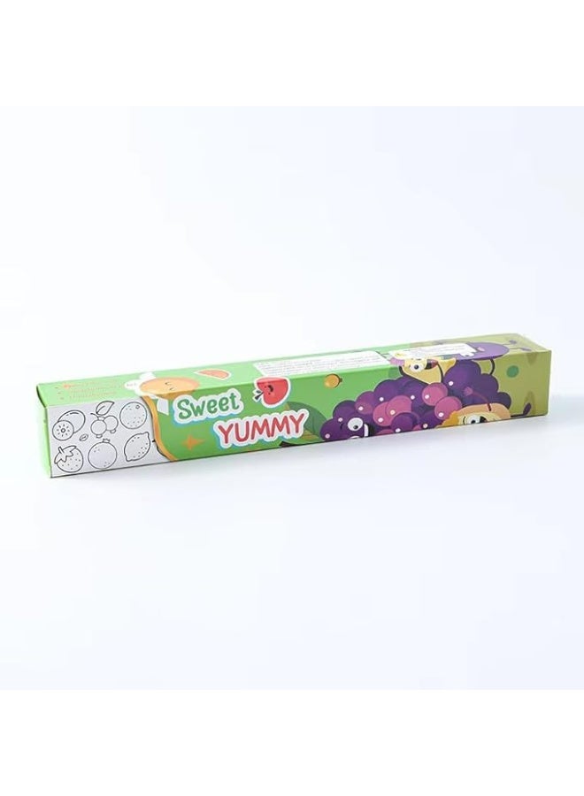 "Giant Adhesive Coloring Roll for Kids - ""Sweet Yummy Fruits"" Design for Creative Development  - Image 2