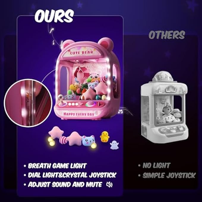 Skirfy Claw Machines for Kids,Unicorns Toys for Girls Age 6+,Kids Games Mini Vending Machine with Squishy Toy Candy Dispenser Machine,Claw Game,Gifts for Girls Age 8-12 - Image 4