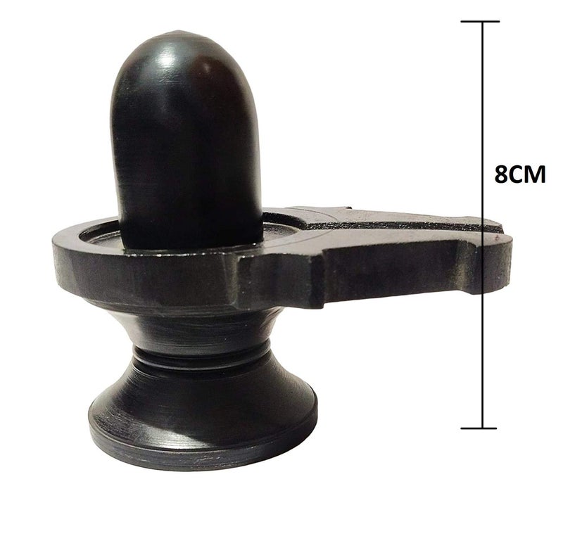 athizay Stone Shivling Statue Made up of Gorara Stone Handcrafted Shiva Lingam Available in Black and Grey in Different Sizes (8CM Black Polish) - Image 3