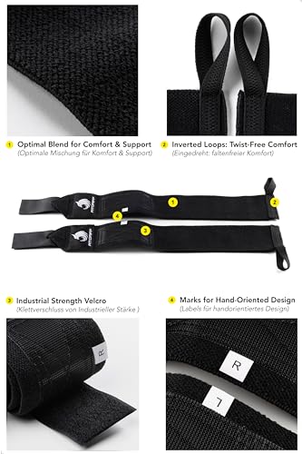 Fitgriff® Wrist Wraps for Weightlifting (18") Heavy-Duty Support for Gym, Bench Press, and Pushups (1 Pair) - for Men and Women (Black Original) - Image 3