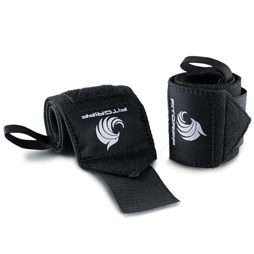 Fitgriff® Wrist Wraps for Weightlifting (18") Heavy-Duty Support for Gym, Bench Press, and Pushups (1 Pair) - for Men and Women (Black Original) - Image 5