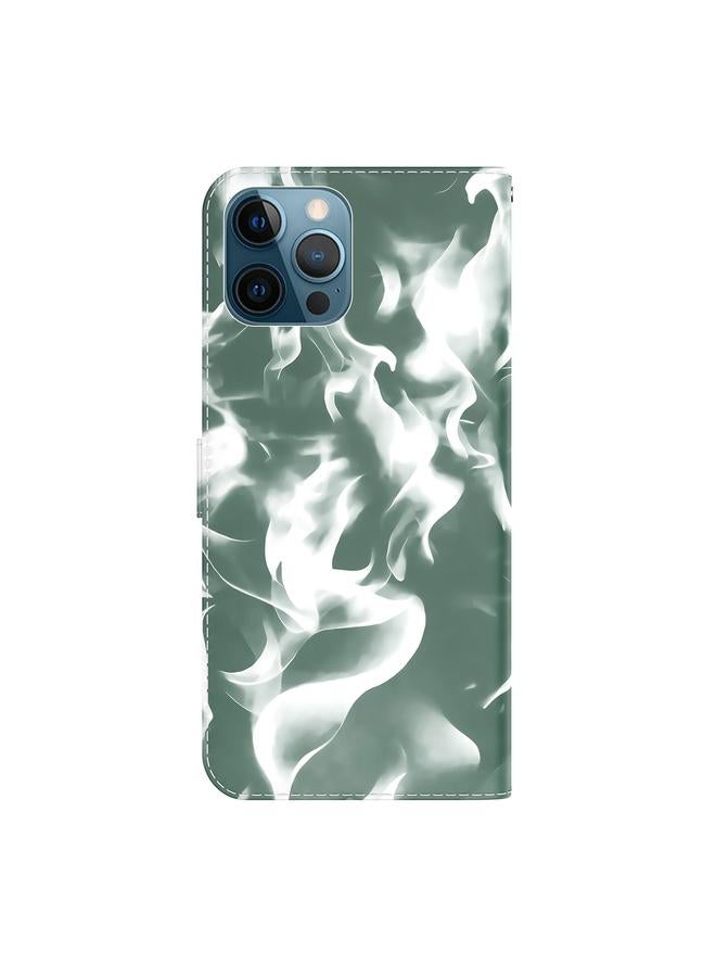 Zaboon Case For iPhone 12 Pro Max Cloud Fog Pattern Horizontal Flip Leather Case with Holder & Card Slot & Wallet - Image 3