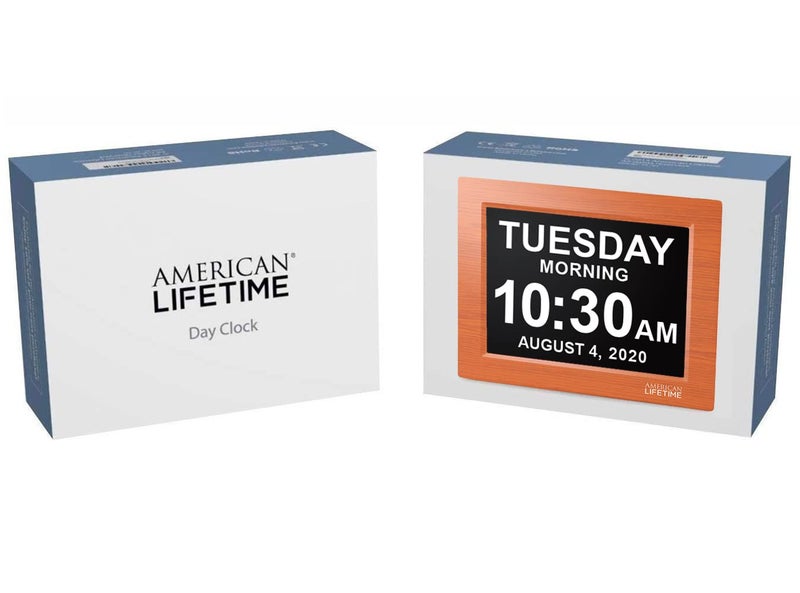 American Lifetime ã€New 2025ã€‘ Dementia Clock Large Digital Clock for Seniors, Alzeimer Clock Large Display with Custom Alarms, Clock with Day & Date for Elderly, Digital Calendar Brown Wood - Image 4