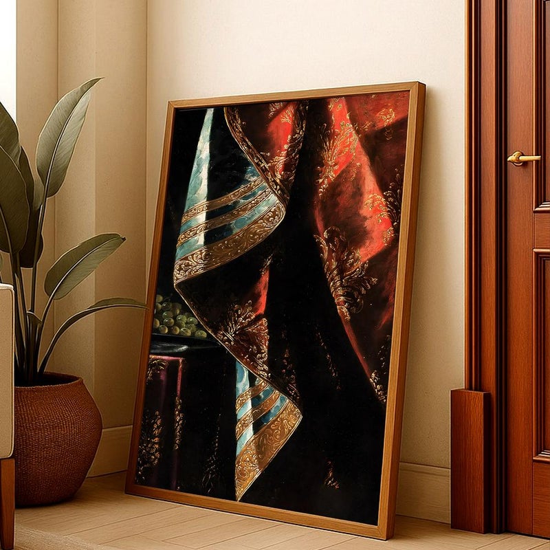 ماركتنا لوحة قماشية بتصميم الفن التراثي مع برواز مجوف مقاس (40×60) قطعة واحدة - Image 2