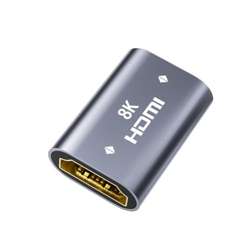 LEENUE HDMI Coupler 8K Female to Female Connector, 1 Pack HDMI 2.1 Aluminum Adapter, Supports 8K@60Hz / 4K@120Hz for HDTV, Roku, Monitor, Projector, Gaming Console - Image 1