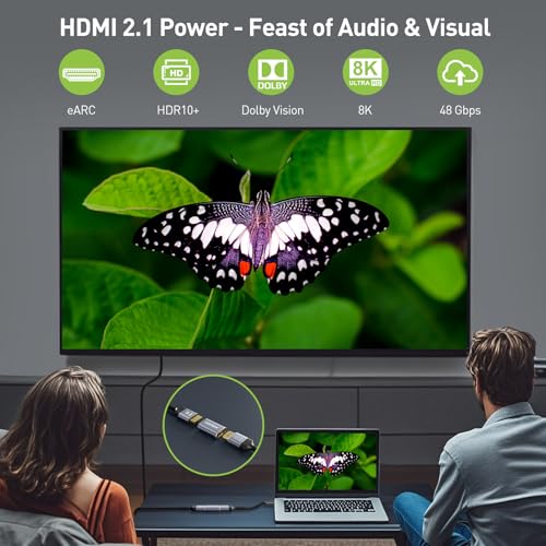LEENUE HDMI Coupler 8K Female to Female Connector, 1 Pack HDMI 2.1 Aluminum Adapter, Supports 8K@60Hz / 4K@120Hz for HDTV, Roku, Monitor, Projector, Gaming Console - Image 4