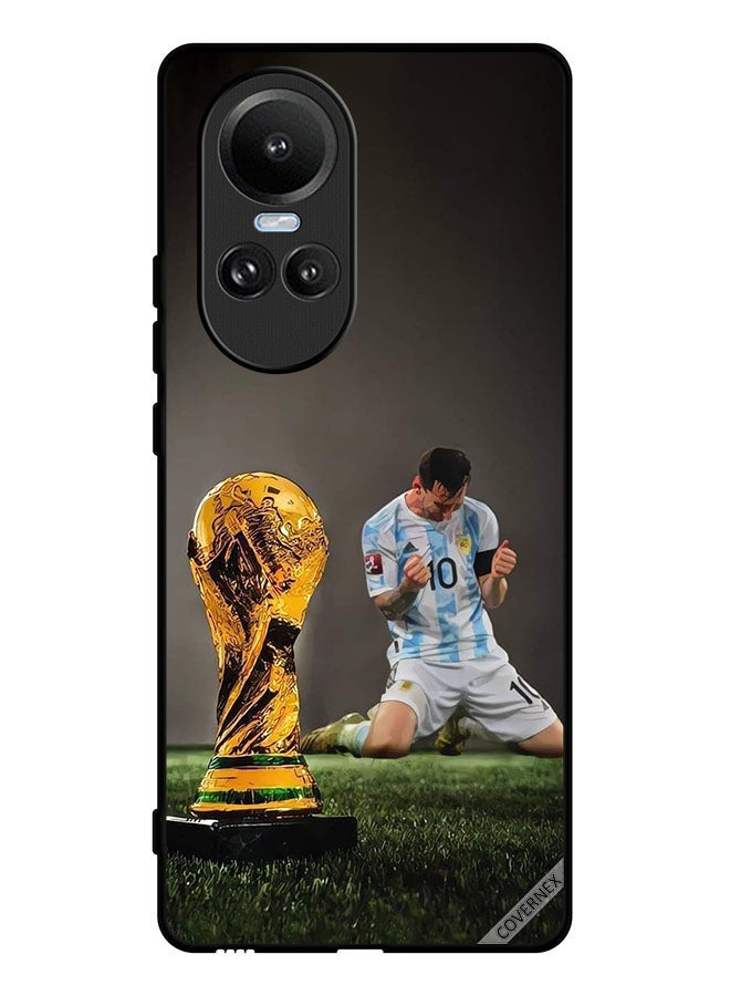 Covernex Protective Case Cover For Oppo Reno10 Leo Messi & Fifa Trophy - Image 1