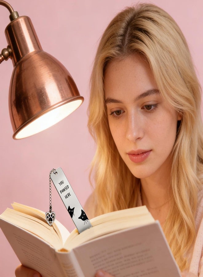 Cioohan Cat Bookmark,Stainless Steel Funny Black Cat Bookmark Reading Accessory, Cute Metal Bookmarks for Women, Men, Students & Book Lovers Gift - Image 4