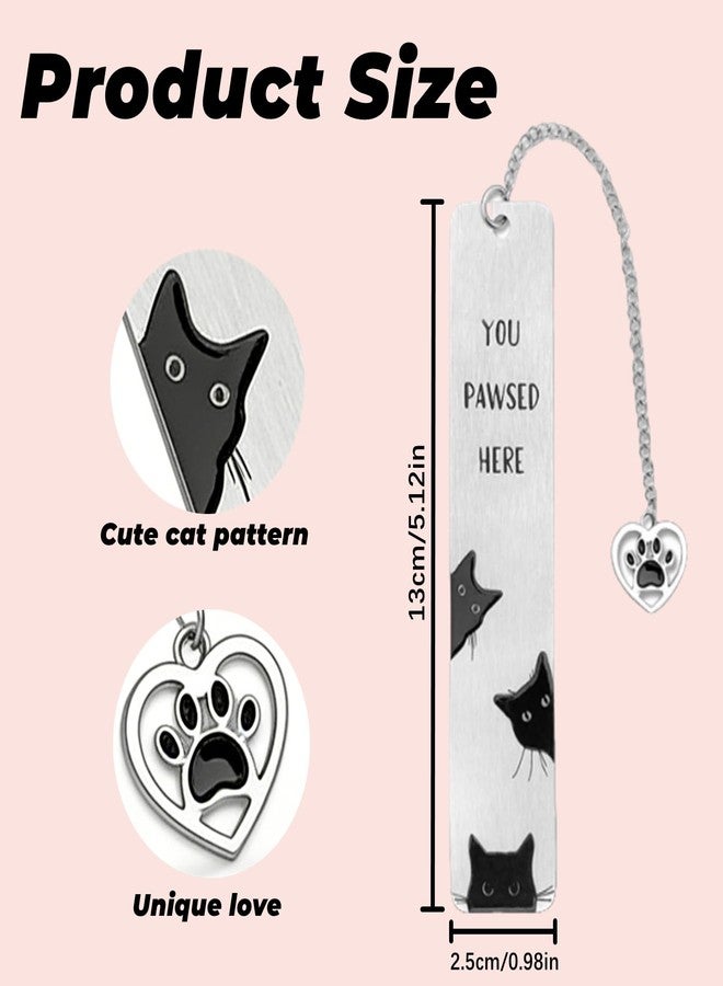 Cioohan Cat Bookmark,Stainless Steel Funny Black Cat Bookmark Reading Accessory, Cute Metal Bookmarks for Women, Men, Students & Book Lovers Gift - Image 2