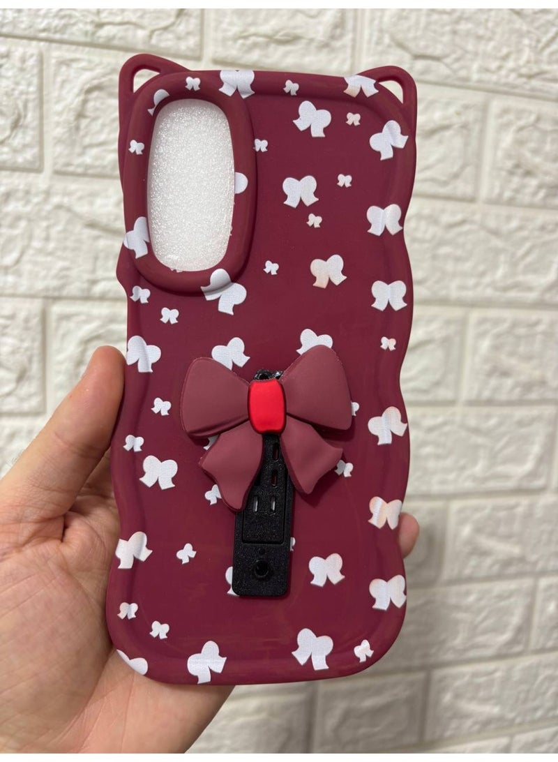 جراب خلفي مع فيونكة متوافق مع هاتف سامسونج A05S - Image 2