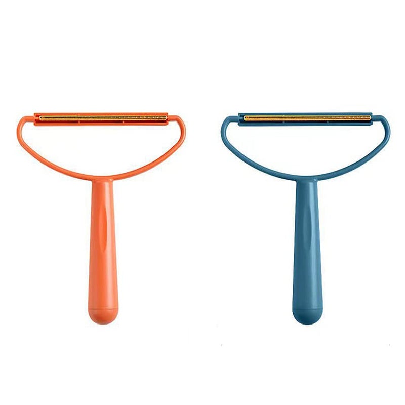 2 Pack Portable Lint Remover, Uproot Lint Cleaner, Clothes Fuzz Shaver Lint Roller for Cat and Dog Hair Removal,Removing Fabrics Clothing Furniture Balls Pilling（Orange + blue）