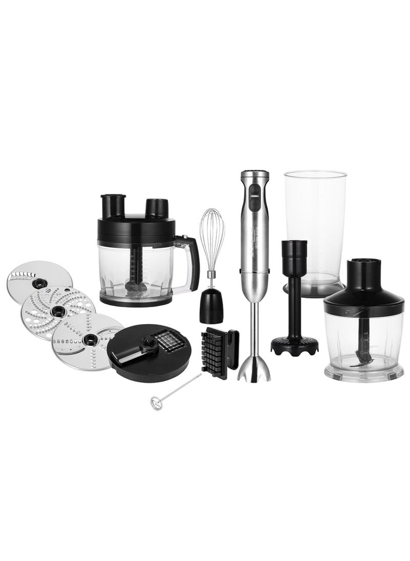 Polaris - Multifunctional 11 in 1 hand blender 4 PRO TITAN knives with titanium coating work 2 times more efficiently and retain their strength and sharpness for many years. Blender whisk is ideal for airy desserts, fluffy omelettes and light pancake batter. 30 speeds with smooth adjustment and TURBO mode.  LCD display PROtect+ motor protection against overheating and overload. Ergonomic handle shape - Image 1
