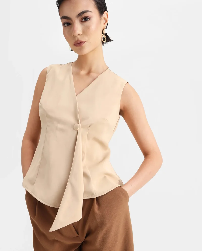 Rareism Women's Sleeveless Satin Top