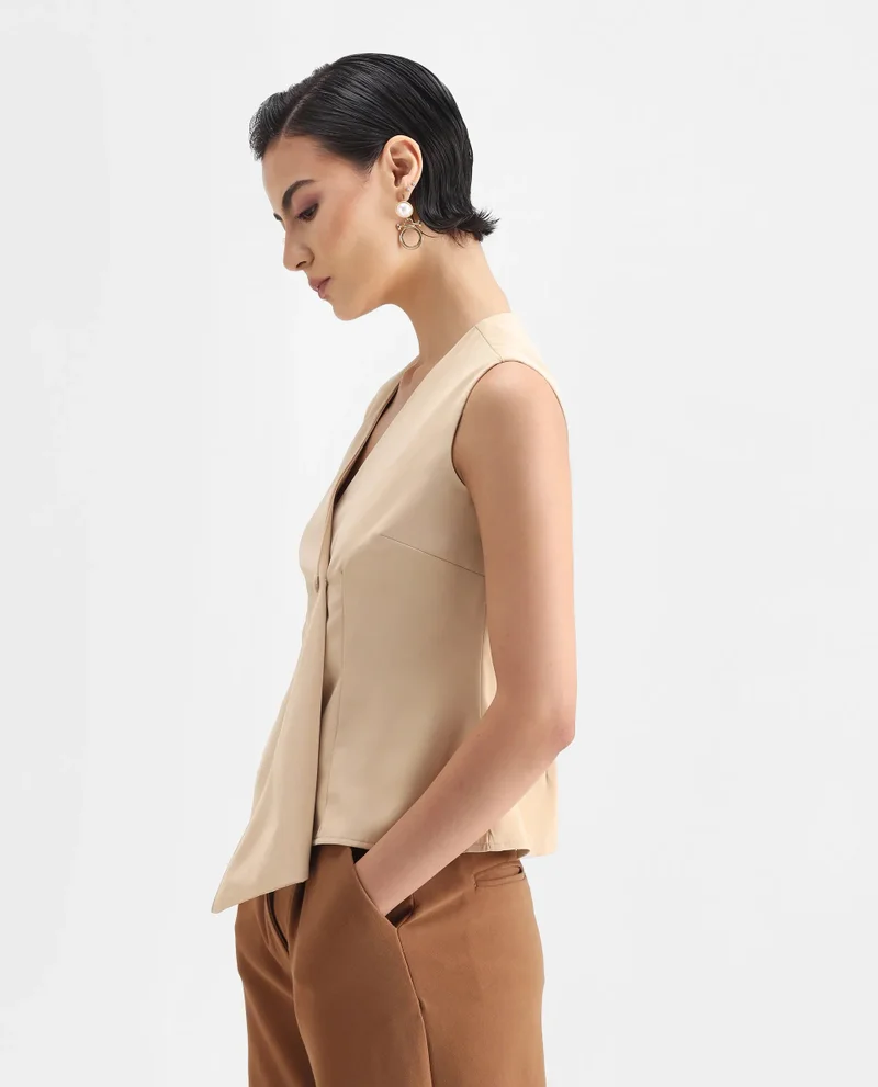 Rareism Women's Sleeveless Satin Top