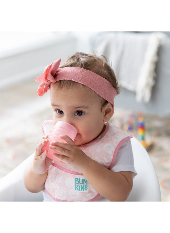 BUMKiNs Baby And Toddler Cups Sip Cup Spill Proof Training Drinking For Babies Ages 4 Months Tip Proof Platinum Silicone Starter Cup First Year Learning Supplies Easy To Hold Holds 2Oz Pink  - Image 4