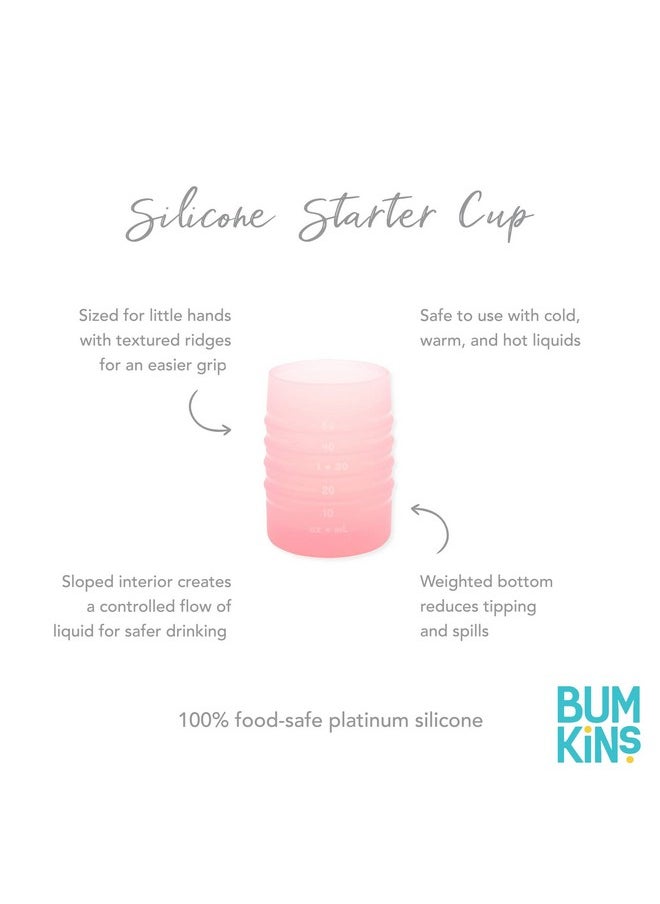 BUMKiNs Baby And Toddler Cups Sip Cup Spill Proof Training Drinking For Babies Ages 4 Months Tip Proof Platinum Silicone Starter Cup First Year Learning Supplies Easy To Hold Holds 2Oz Pink  - Image 5
