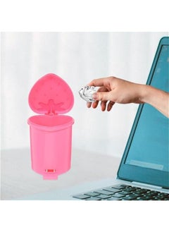 Arabest Mini Heart-shaped Trash Can for Office, Bedroom, or Bathroom - Cute Kawaii Desktop Waste Bin with Lid for Makeup Wastes, Small Garbage Container  - Image 2