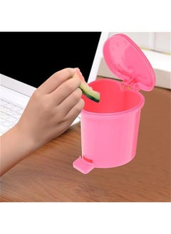 Arabest Mini Heart-shaped Trash Can for Office, Bedroom, or Bathroom - Cute Kawaii Desktop Waste Bin with Lid for Makeup Wastes, Small Garbage Container  - Image 4