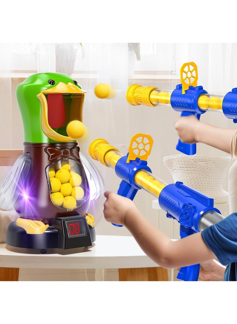 ألعاب إطلاق بط متحركة للأطفال من عمر 3 إلى 9 سنوات مع 24 كرة ومضخة هواء لعب داخلية وخارجية، لعبة تنافسية هدية للبنين والبنات - Image 1