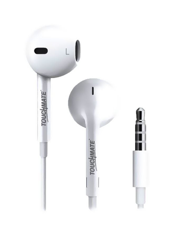 In-Ear Earphones With Mic White