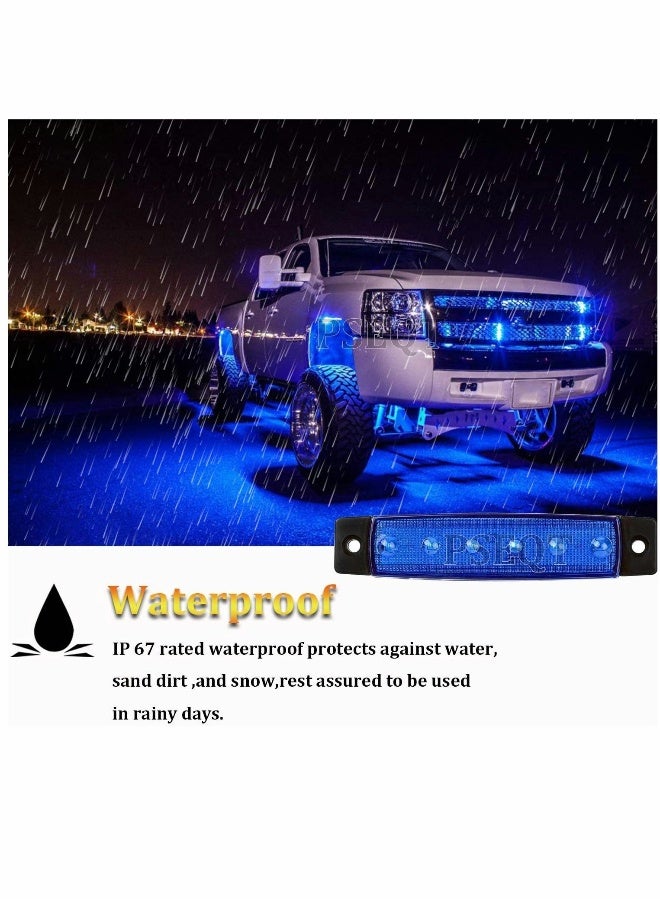 Car Lights, LED Rock Strip Lights, Car Exterior Underglow Wheel, Fender Well Lighting Kits, Waterproof, for Golf Cart Wrangler Offroad Truck RV UTV ATV Snowmobile, 10 Pcs (Blue) - Image 2