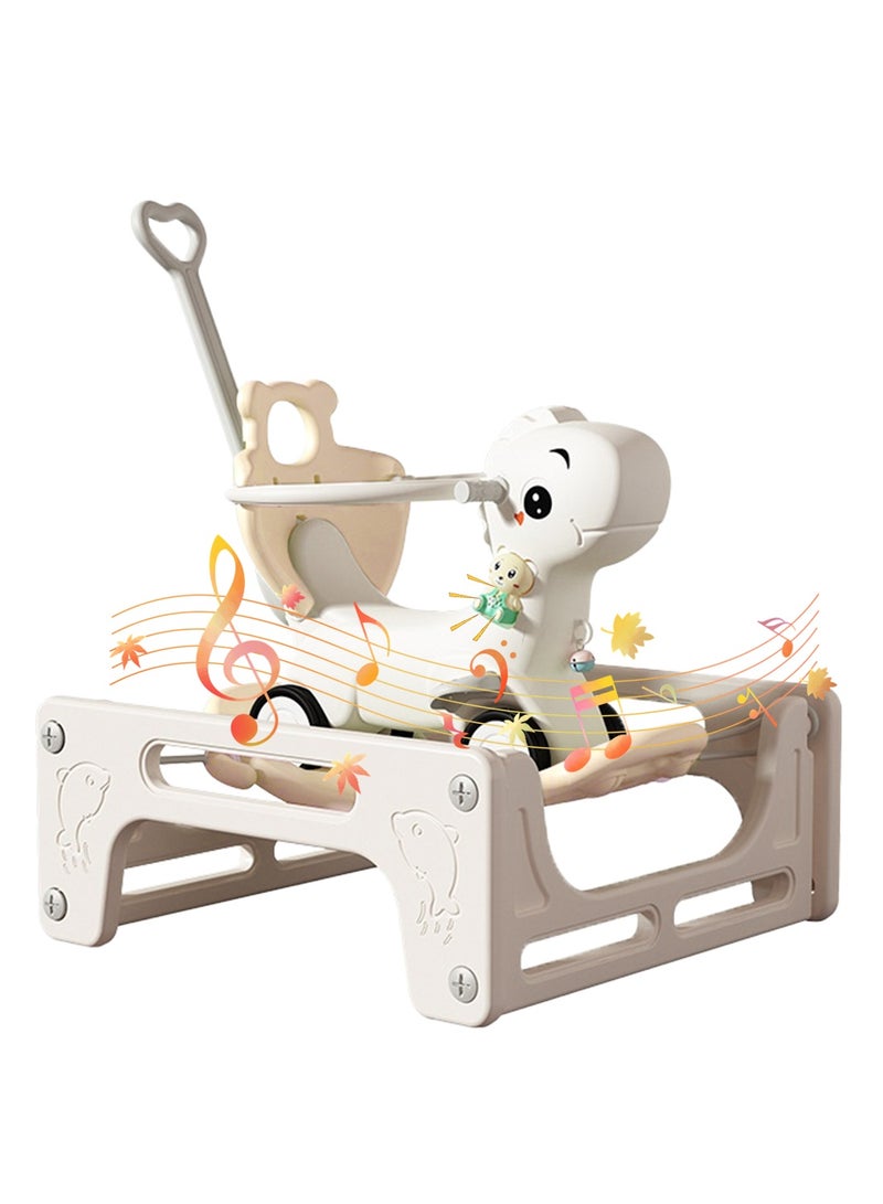 ليلى لعبة أطفال متعددة الوظائف 6 في 1  بتصميم ديناصور ممتع | حصان هزاز، ترامبولين، لوح توازن، عربة دفع | آمنة ومناسبة لمراحل نمو من عمر 12 شهرًا+ - Image 3