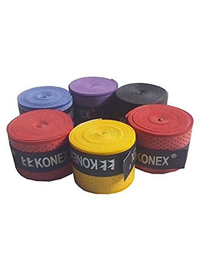 Konex Multipurpose Badminton/Tennis/Squash Racket Super Tacky Touch Grip (Pack of 6)