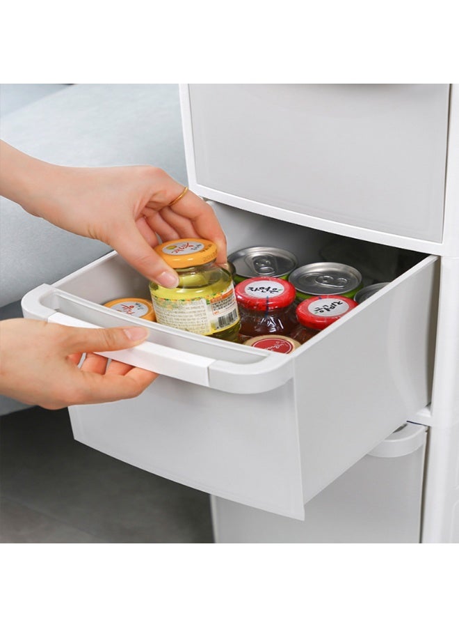 ايست من نون منظم تخزين درج بلاستيكي 4 طبقات، 4 أدراج ضيقة للنظافة، غرفة النوم، غرفة المعيشة، أبيض، 46.5 × 22 × 95.5 سم - Image 4