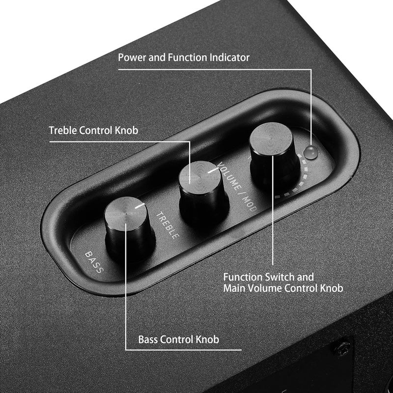 Sanyun SW208 3" Active Bluetooth 5.0 Bookshelf Speakers – 60W Carbon Fiber Speaker Unit - Built-in 24bit DAC - Dynamic 3D Surround Sound – 2.0 Computer PC Monitor Gaming Speakers (Pair, Black) - Image 3
