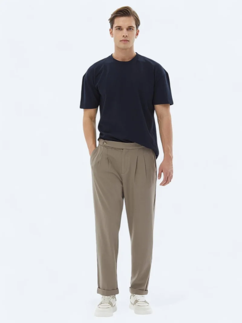 Kip Mink Weaving Carrot Fit Casual Trousers
