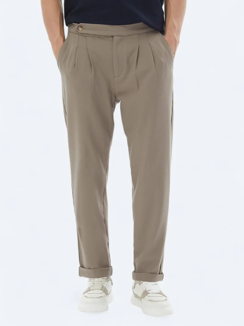 Kip Mink Weaving Carrot Fit Casual Trousers