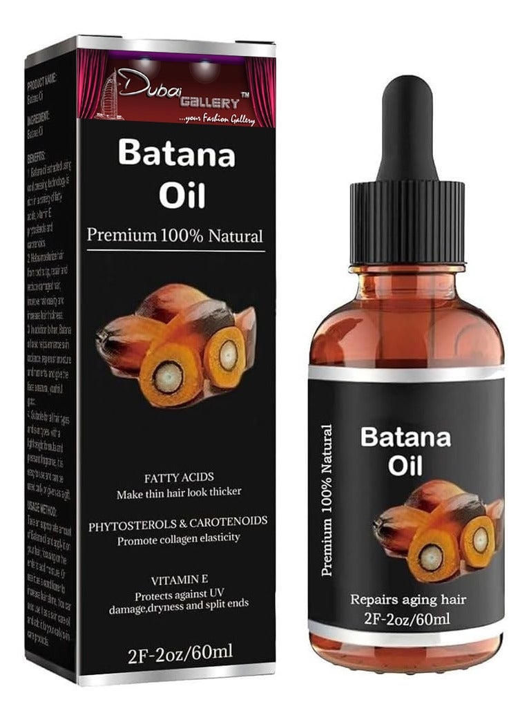 DubaiGallery Batana Oil Organic For Healthy Hair 100% Pure Natural Batana Oil for Hair Growth Organic, Promotes Hair Wellness for Men and Women Improves Hair and Skin Radiation, Leaves Your Hair Smoker Oil - Image 1