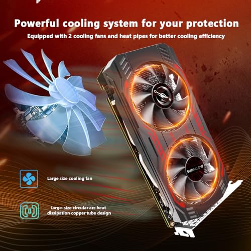 SURALLOW GTX 1660 TI 6GB Graphics Card, GDRR6,192-Bit,PCIE 3.0X16 Computer Graphics Card for Gaming PC,Twin Freeze Fans Video Card with HDMI/DP/DVI Ports for Gaming GPU - Image 4