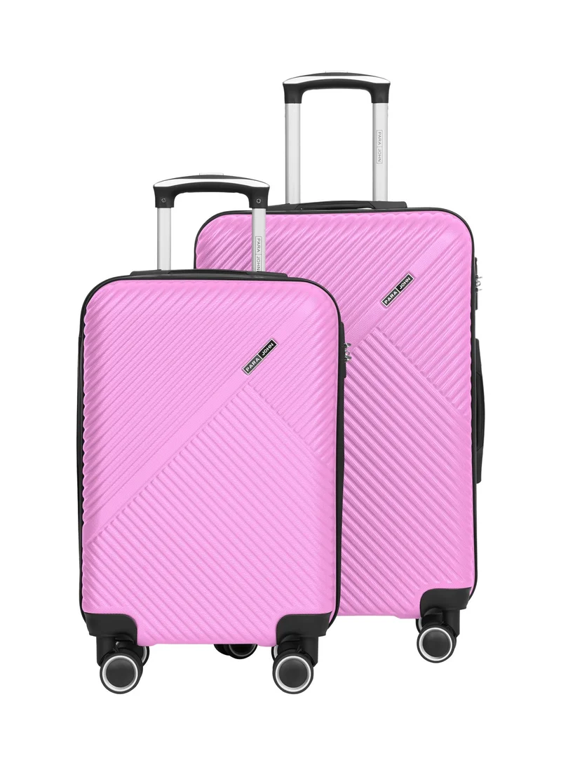 PARAJOHN Aurora 2-Piece Luggage Set, Carry on & Check-in Luggage for Men & Women, Suitcase for Travel, Lightweight ABS Hard Shell 20/24 Inch Cabin & Medium Luggage, 8 Spinner Wheels, Combination Lock, Pink