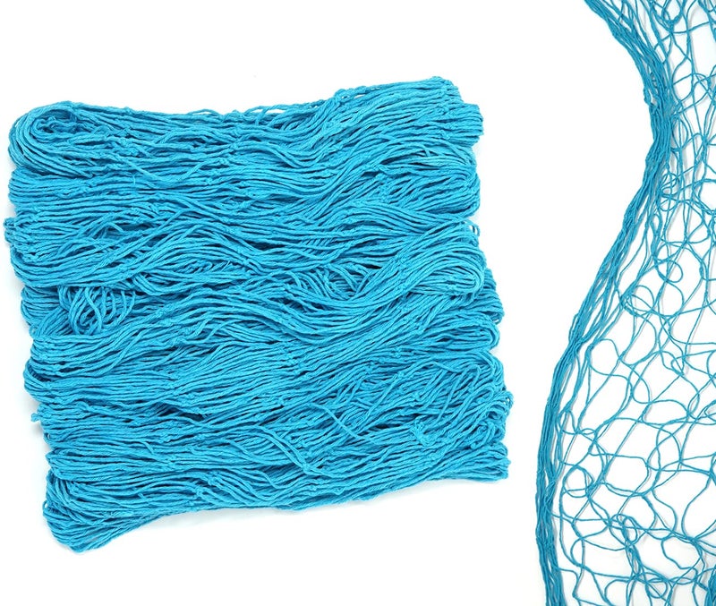 Bluetable Netting Decoration Fish Net Party Decor Turquoise Color Cotton Netting 48 x 144 Inches Teal Blue Fishnet for Nautical Theme Pirate Party Hawaiian Party Underwater Beach Ocean Mermaid Party - Image 2