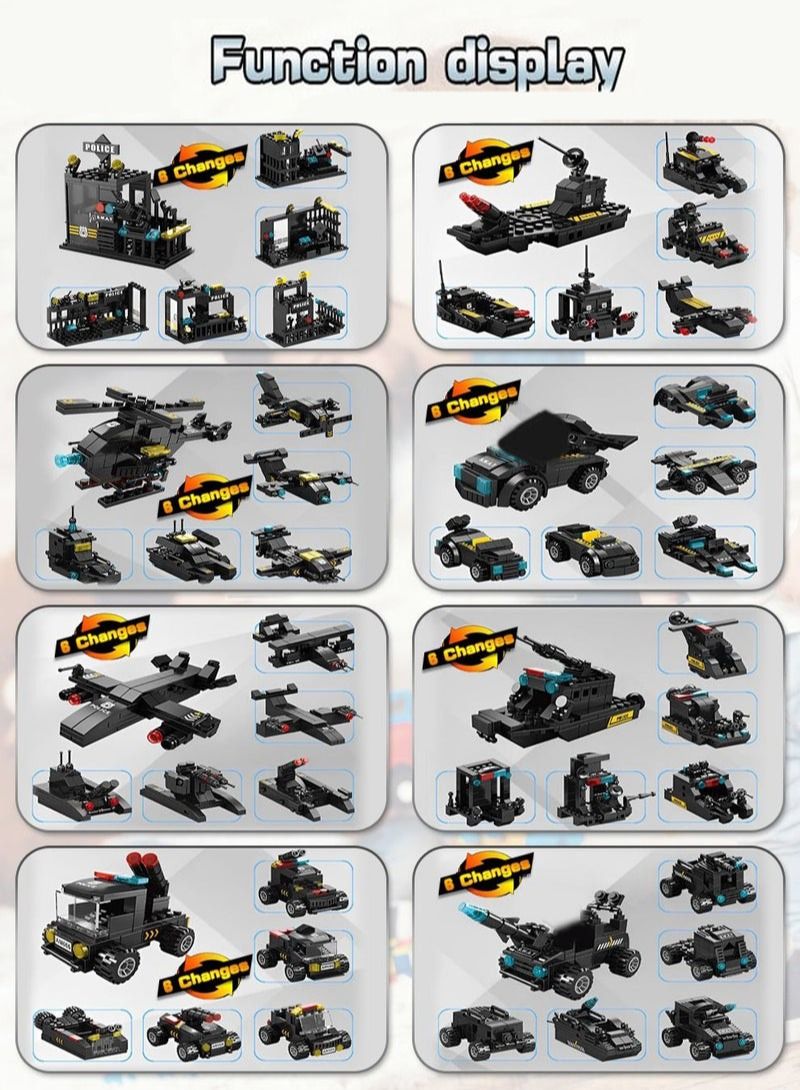 Police Series Building Blocks,51 Variants And Transformable Robots,Widely Compatible,Kid Puzzle Toy  - Image 3