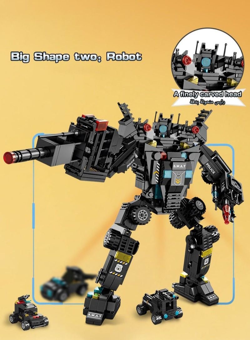 Police Series Building Blocks,51 Variants And Transformable Robots,Widely Compatible,Kid Puzzle Toy  - Image 4