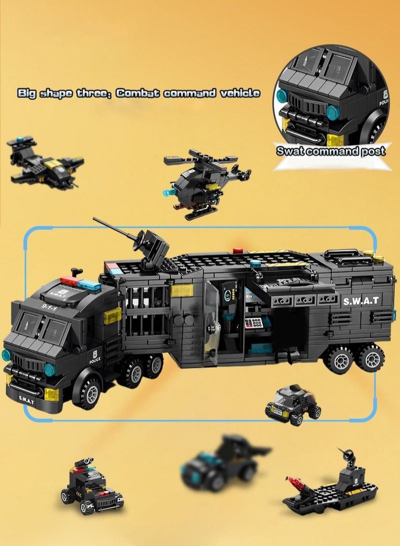 Police Series Building Blocks,51 Variants And Transformable Robots,Widely Compatible,Kid Puzzle Toy  - Image 5