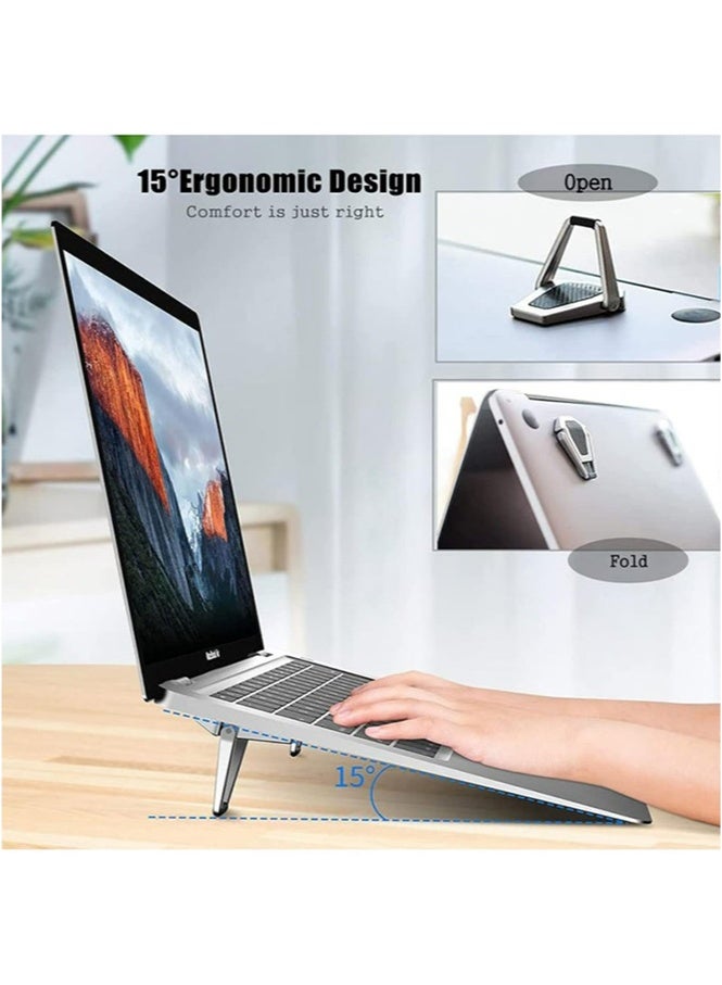 HL-Tech 2-Pack Portable Invisible Laptop StandMini Alu minum Cooling Pad,Computer Keyboard Mount Kickstand,Ergonomic Lightweight Laptop Desk Stand for MacBook Pro/Air, Lenovo,12-17 Inches - Image 4