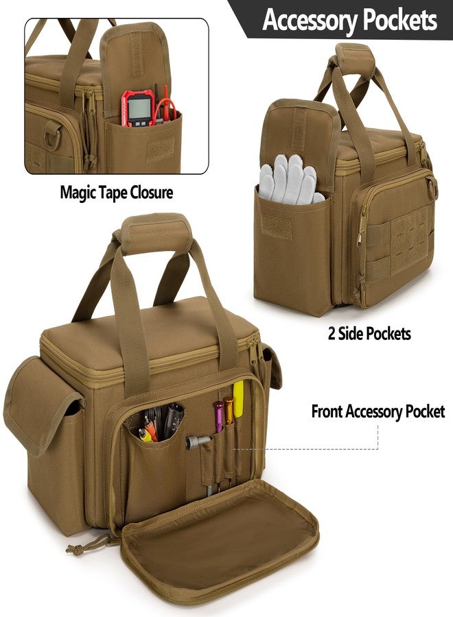 Rexmica Small Tool Bag with Anti-friction and Thick Padded Bottom, Tool Storage Organizer for Men, Tactical Bag, Range Bag, Multi-functional Work Bag for Repairman, Electrician, Carpenters, Khaki - Image 3