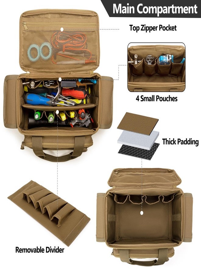 Rexmica Small Tool Bag with Anti-friction and Thick Padded Bottom, Tool Storage Organizer for Men, Tactical Bag, Range Bag, Multi-functional Work Bag for Repairman, Electrician, Carpenters, Khaki - Image 2