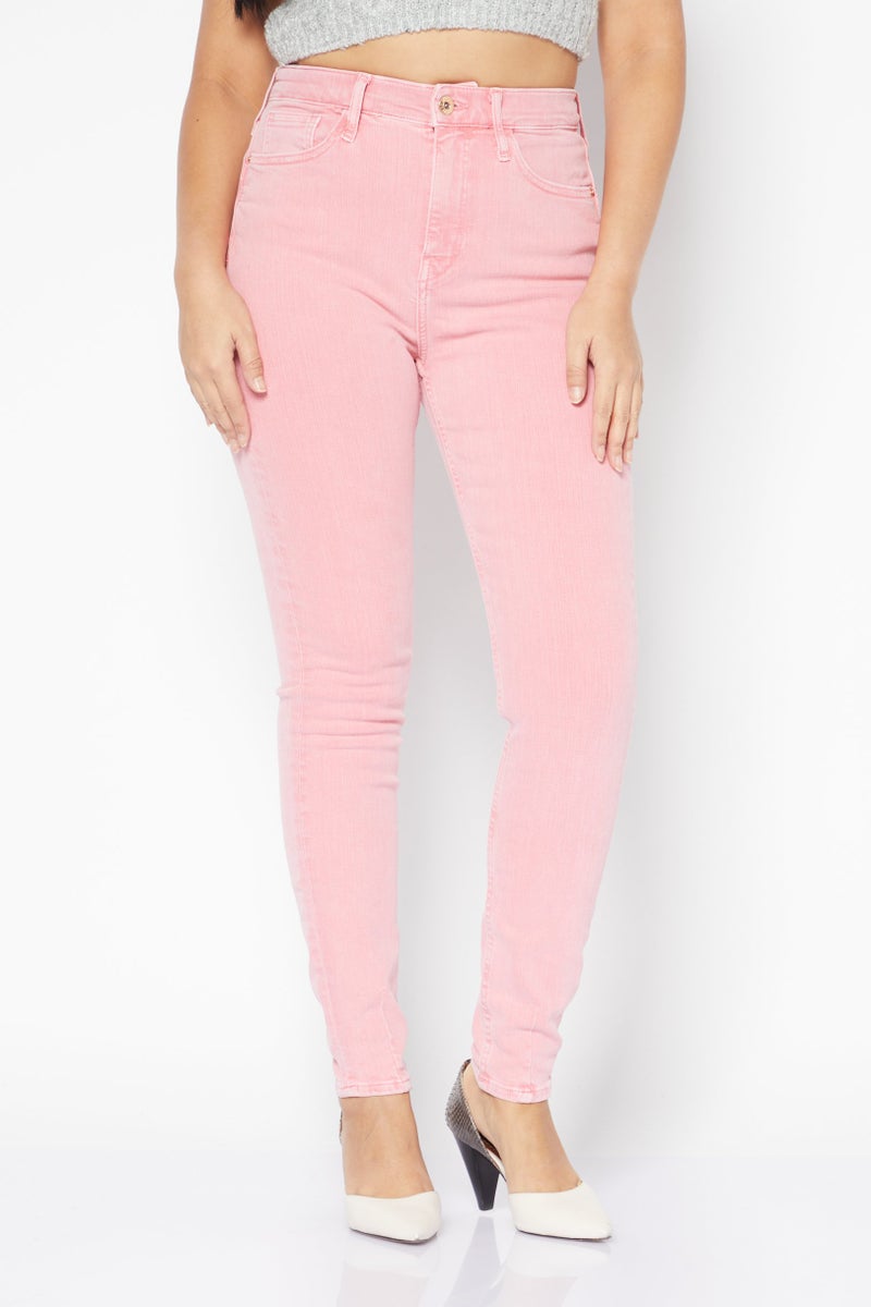 RIVER ISLAND Women Skinny Fit Plain Stretchable Regular Length Jeans, Pink - Image 1