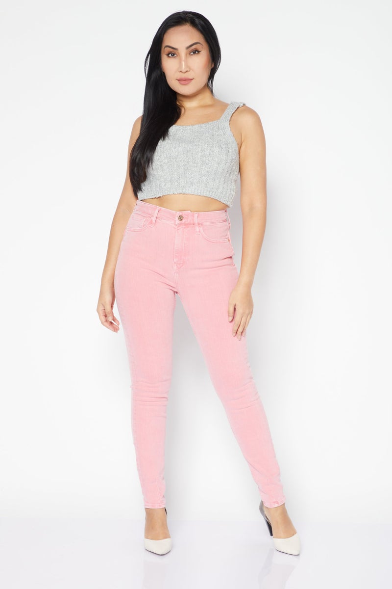 RIVER ISLAND Women Skinny Fit Plain Stretchable Regular Length Jeans, Pink - Image 2